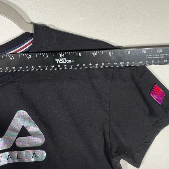 Fila Black Short Sleeve Tee with Logo - Picture 5 of 9